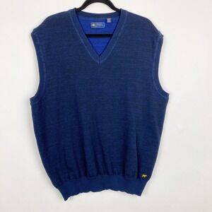 Jack Nicklaus Golden Bear Space Dye V-Neck Sweater Vest Mens XXL Navy‎ Blue